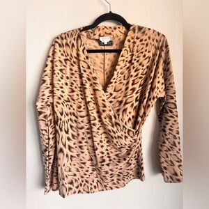 Animal Print V-Neck Women's Top